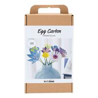 Creativ Company Hobbyset bloemen van eierdozen pastelkleuren