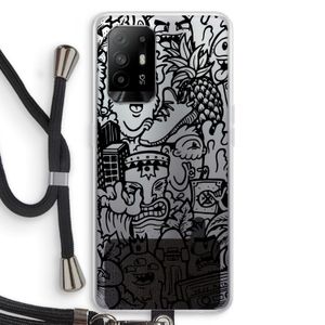 Vexx Black Mixtape: Oppo A94 5G Transparant Hoesje met koord