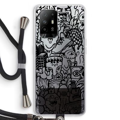 Vexx Black Mixtape: Oppo A94 5G Transparant Hoesje met koord