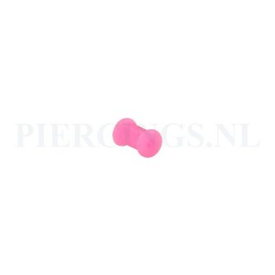 Tunnel siliconen double flared roze 5 mm