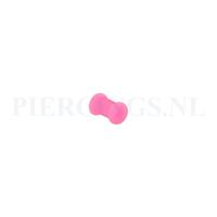 Tunnel siliconen double flared roze 5 mm
