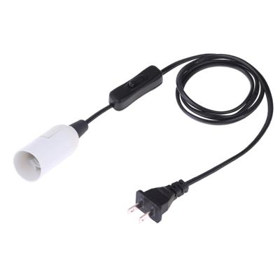 E14 Wire Cap schakelaar lamp houder kroonluchter stopcontact met 1.5 m verlengkabel US plug (wit)