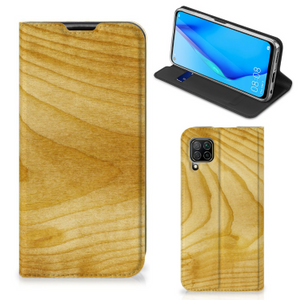 Huawei P40 Lite Book Wallet Case Licht Hout