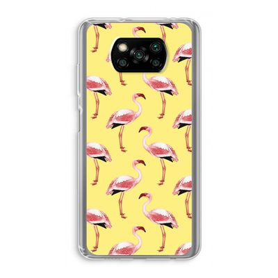 Flamingo's geel: Xiaomi Poco X3 Pro Transparant Hoesje
