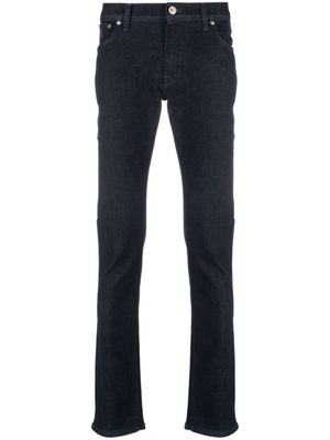 Corneliani jean droit à logo appliqué - Bleu