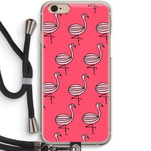 Flamingo: iPhone 6 / 6S Transparant Hoesje met koord