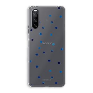 Blauwe stippen: Sony Xperia 10 III Transparant Hoesje