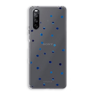 Blauwe stippen: Sony Xperia 10 III Transparant Hoesje