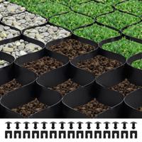 VEVOR Grindrooster, 50 mm diep, gazonrooster 8200 x 1200 mm, grindhoningraat, HDPE honingraatrooster, doorlatend geogrid voor opritstabilisatie, voor tuin, terras, looppad, camperparkeerplaats