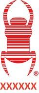 Travel bug - Sticker - 20 cm - Rood, decal