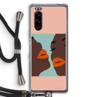 Orange lips: Sony Xperia 5 Transparant Hoesje met koord