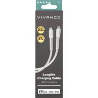 Vivanco USB-laadkabel USB 2.0 USB-C stekker, Apple Lightning stekker 2.5 m Wit 63643