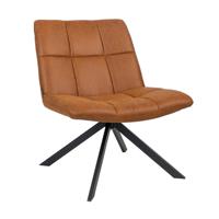 Bronx71 Industriële fauteuil Eevi cognac eco-leer. - thumbnail