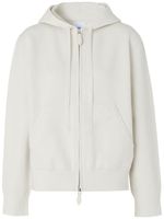 Burberry hoodie zippé à lien de resserrage - Blanc