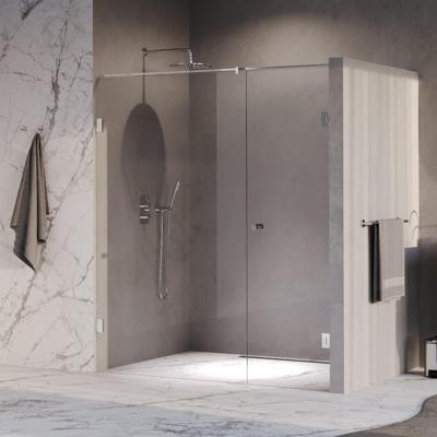 BRAUER Void Carving Nisdeur - 2-delig - 180x200cm - 70cm draaideur aan muur - glascoating - omkeerbaar - helder glas - Chroom GS-VOCN2H70110200CE
