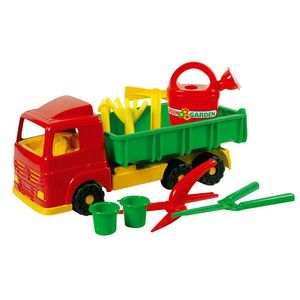 Androni Kiepauto met tuingereedschap