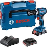 Bosch Blauw gsb 18v-45 accu schroef- en klopboormachine | 2 x 2,0 ah accu + oplader | in l-boxx - 06019k3303