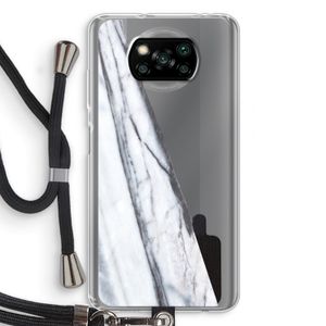 Gestreepte marmer: Xiaomi Poco X3 NFC Transparant Hoesje met koord