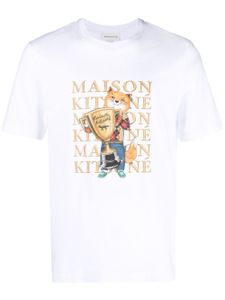 Maison Kitsuné t-shirt Fox Champion en coton - Blanc