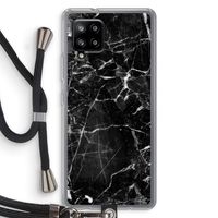 Zwart Marmer 2: Samsung Galaxy A42 5G Transparant Hoesje met koord