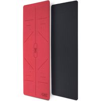 Yogamat, zwart-rood, 183 x 61 x 0,6 cm, fitnessmat, gymmat, gymnastiekmat, logo - thumbnail