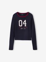 Cropped shirt met lange mouwen voor meisjes JONEN marineblauw