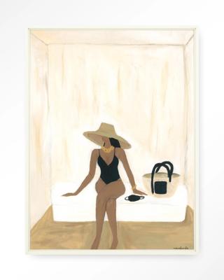 Urban Cotton Wandkleed 'Luxuriate Regardless' 80 x 110cm in Floating Frame - off white