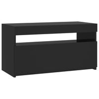 vidaXL Tv-meubel met LED-verlichting 75x35x40 cm zwart - thumbnail