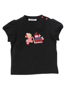 familiar t-shirt en coton à motif brodé - Noir