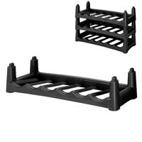 Urban Living Wijnrek - stapelbaar - zwart - kunststof - 6 flessen - 56x25x13 cm - flessenrek