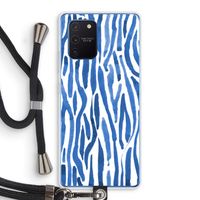 Blauwe nerven: Samsung Galaxy Note 10 Lite Transparant Hoesje met koord