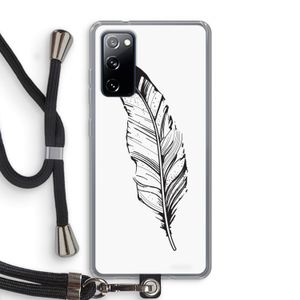 Pluim: Samsung Galaxy S20 FE / S20 FE 5G Transparant Hoesje met koord