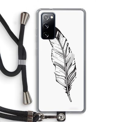 Pluim: Samsung Galaxy S20 FE / S20 FE 5G Transparant Hoesje met koord