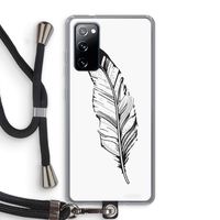 Pluim: Samsung Galaxy S20 FE / S20 FE 5G Transparant Hoesje met koord