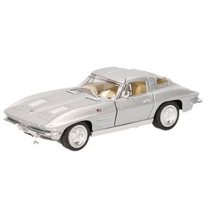 Schaalmodel Chevrolet Corvette zilver 1963 13 cm   -