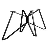Stalen onderstel zwart vlinder 140 bij 65 cm en hoogte 72 cm (4 x 2 cm)