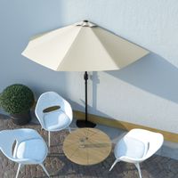 VidaXL Balkonparasol half met aluminium paal 270x144 cm zandkleurig