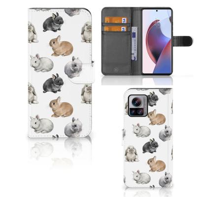 Telefoonhoesje | Met pasjeshouder | voor Motorola Edge 30 Ultra Konijntjes
