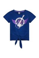 B.Nosy Meisjes t-shirt met knoope - Lake blauw - thumbnail