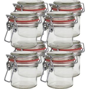 8x Mini weckpotten/inmaakpotten 100 ml met beugelsluiting