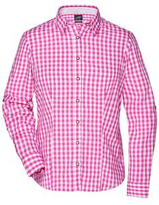 James & Nicholson JN637 Ladies´ Traditional Shirt - Purple/White - M