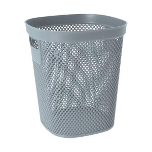 Afvalbak/vuilnisbak/kantoor prullenbak - kunststof met open structuur - lichtblauw - 12 liter