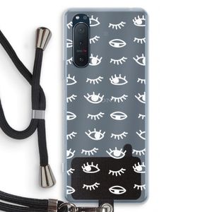Eye pattern #3: Sony Xperia 5 II Transparant Hoesje met koord