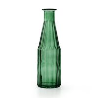 Jodeco Bloemenvaas Marseille - Fles model - glas - groen - H25 x D7 cm - thumbnail