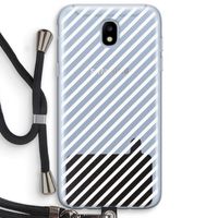 Strepen zwart-wit: Samsung Galaxy J5 (2017) Transparant Hoesje met koord
