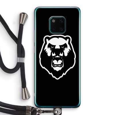 Angry Bear (black): Huawei Mate 20 Pro Transparant Hoesje met koord