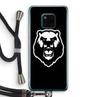 Angry Bear (black): Huawei Mate 20 Pro Transparant Hoesje met koord