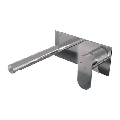 Inbouw Wastafelmengkraan Brauer Chrome Edition Coldstart Rechte Uitloop Platte Hendel Rechts Chroom Met Afdekplaat