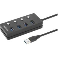Manhattan 180887 interface hub USB 3.2 Gen 1 (3.1 Gen 1) Type-A 5000 Mbit/s Zwart