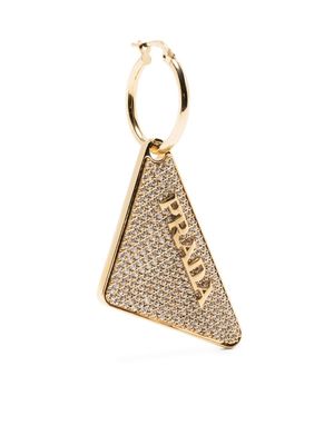 Prada boucle d'oreille triangle à ornements en cristal